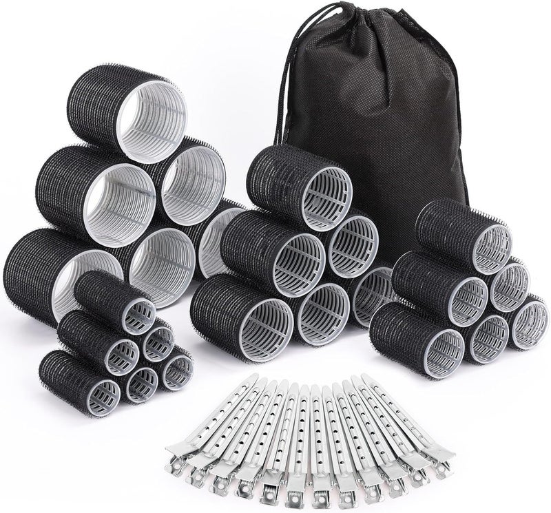 selizo Rollers Hair Curlers 36 Pcs Set with 4 Sizes (Jumbo, Large, Medium, Small) and 12 Pcs Hair Clips for Long Medium Short Thick Fine Thin Hair - Image 1