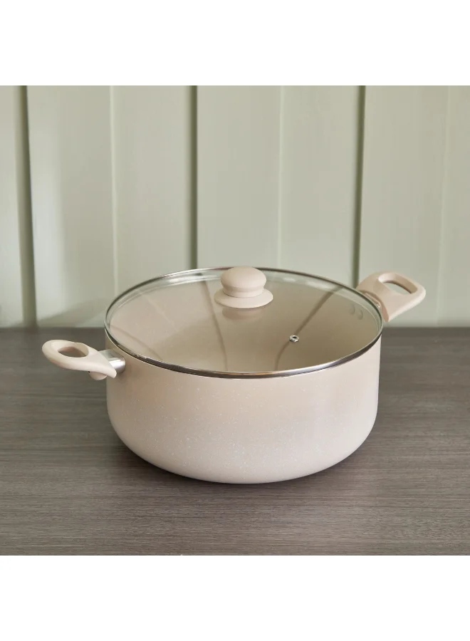 Home Box Feast Marble Coating Casserole with Lid - 28 cm
