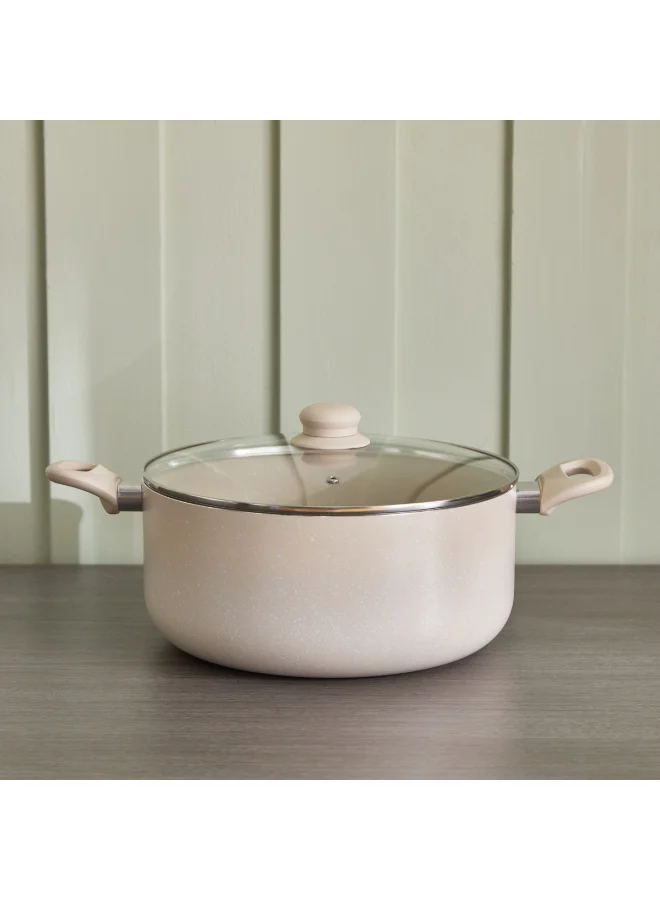 Home Box Feast Marble Coating Casserole with Lid - 28 cm