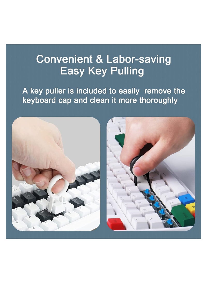 أدوات تنظيف 5 في 1 مع فرشاة ناعمة وأداة سحب للمفاتيح لتنظيف لوحات المفاتيح وقلم تنظيف مع إسفنجة متدفقة لتنظيف سماعات الأذن - Image 5