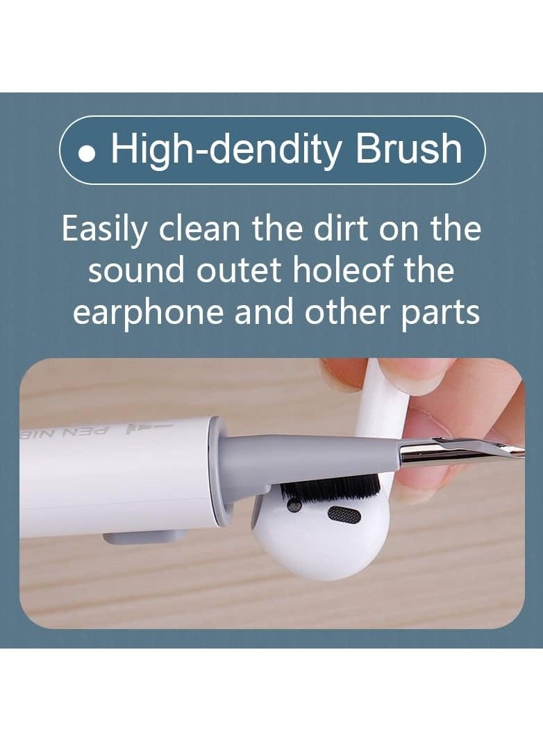 أدوات تنظيف 5 في 1 مع فرشاة ناعمة وأداة سحب للمفاتيح لتنظيف لوحات المفاتيح وقلم تنظيف مع إسفنجة متدفقة لتنظيف سماعات الأذن - Image 3