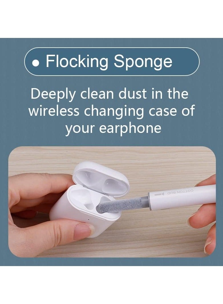 أدوات تنظيف 5 في 1 مع فرشاة ناعمة وأداة سحب للمفاتيح لتنظيف لوحات المفاتيح وقلم تنظيف مع إسفنجة متدفقة لتنظيف سماعات الأذن - Image 2