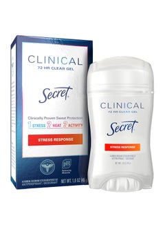 Secret Secret Clinical Strength Antiperspirant Deodorant for Women, Stress Response, 3X Stress Protection, 72hr Sweat & Odor Protection, PH Balancing Minerals, Clear Gel, 1.6 oz 