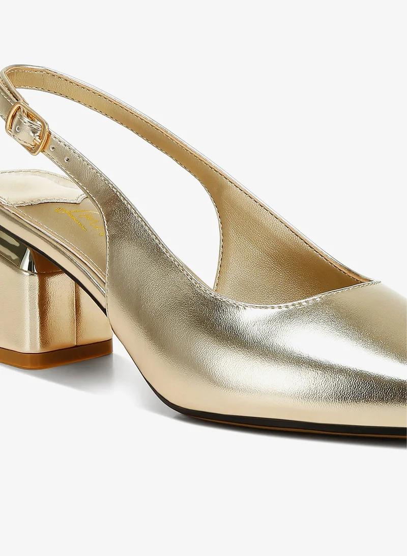 London Rag Gold Metallic Faux Leather Slingback Sandals in Gold for Women | Best Price UAE