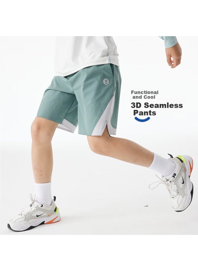 Onmygame Seamless Shorts, Boys' Quick-Dry Sports Shorts, Summer Children'S Training Pants, Deep Sea Blue, Size 140 - Image 2