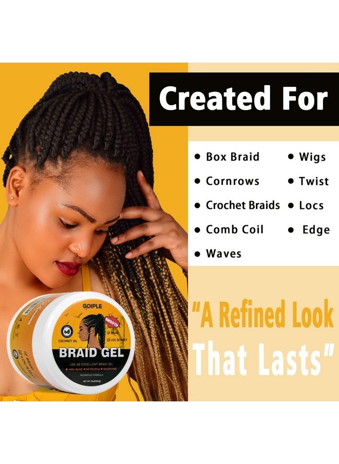 Goiple - 16 OZ Big Capacity Strong Hold Smoothing Gel for Twist, Locs, Braids, Edge, Cornrows - No Flake, Tames Frizz, High Shine, Easy to Use Braiding and Edge Control Gel - Image 1