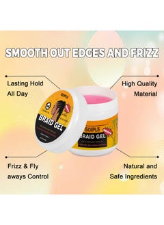 Goiple 16 OZ Big Capacity Strong Hold Smoothing Gel for Twist, Locs, Braids, Edge, Cornrows - No Flake, Tames Frizz, High Shine, Easy to Use Braiding and Edge Control Gel  - Image 3
