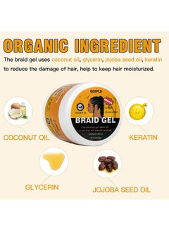 Goiple 16 OZ Big Capacity Strong Hold Smoothing Gel for Twist, Locs, Braids, Edge, Cornrows - No Flake, Tames Frizz, High Shine, Easy to Use Braiding and Edge Control Gel  - Image 2