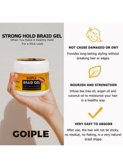 Goiple 16 OZ Big Capacity Strong Hold Smoothing Gel for Twist, Locs, Braids, Edge, Cornrows - No Flake, Tames Frizz, High Shine, Easy to Use Braiding and Edge Control Gel  - Image 4