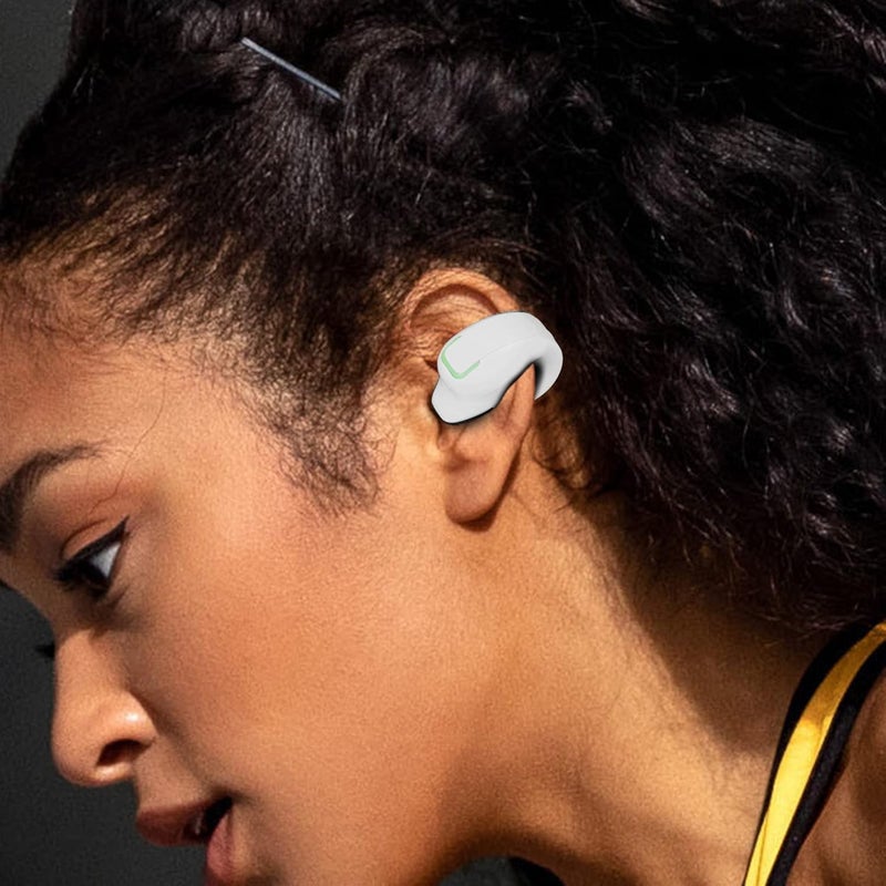ciciglow Bluetooth Headphones Clip on Earbuds, Single Clip On Open Ear Headphones, Bluetooth 5.3 Head Set, One Design, for Running Cycling (White) - Image 5