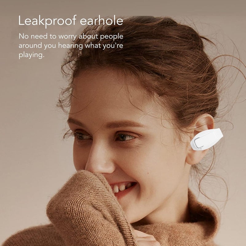 ciciglow Bluetooth Headphones Clip on Earbuds, Single Clip On Open Ear Headphones, Bluetooth 5.3 Head Set, One Design, for Running Cycling (White) - Image 3