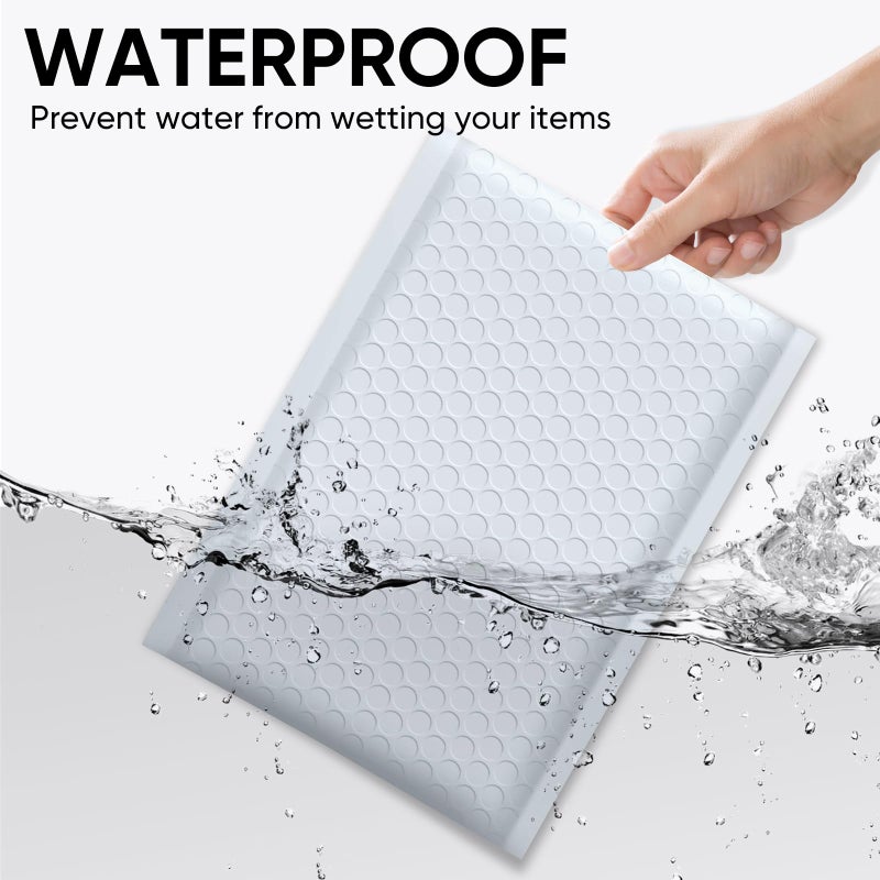 CHMI White Bubble Mailers 8.5 x 12 Inch 100 Pack, Usable Size 8.25X12 Inch Poly Mailers,Mailing Envelopes,Shipping Mailerï¼ŒOpaque Self Seal Adhesive Waterproof Bags for Packaging and Shipping. - Image 3