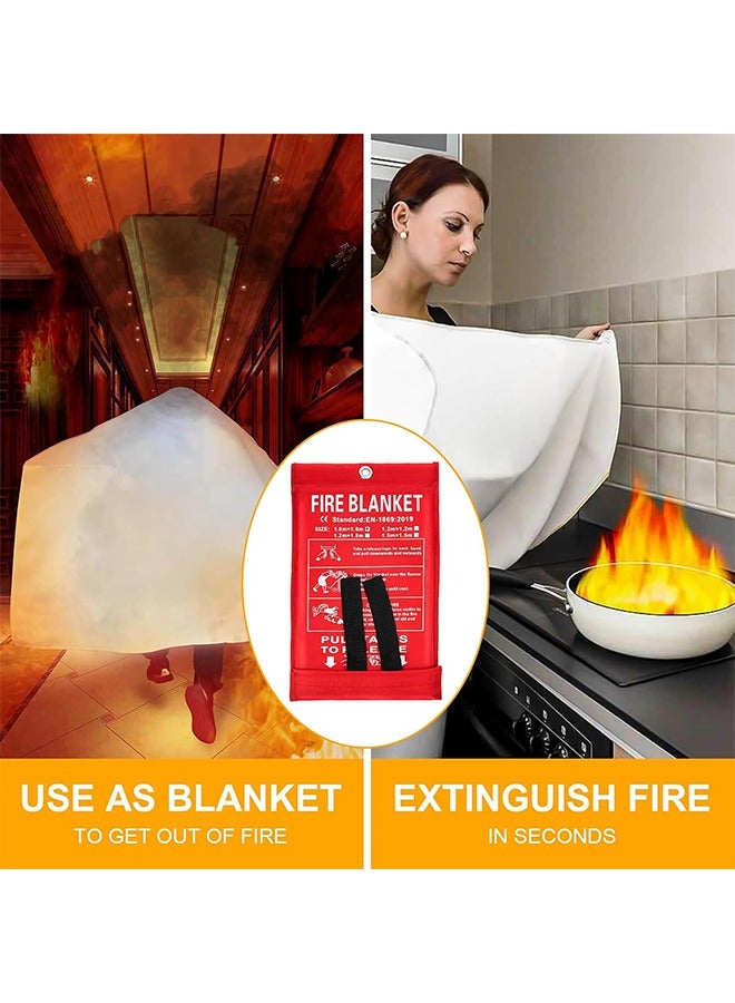 Fire Blanket Emergency, for Home Kitchen, Fiberglass Fire Suppression Blanket for School, Fireplace, Outdoor Grill, Car, Office, Warehouse - Image 2
