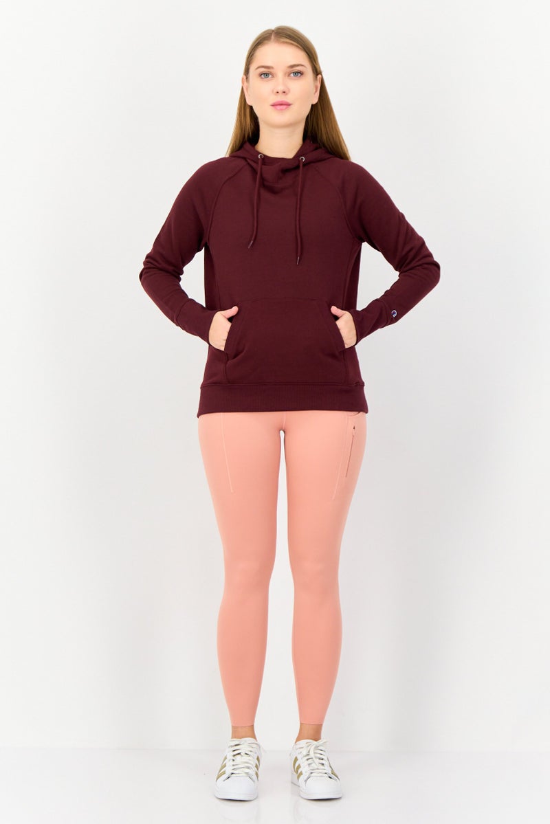 Champion Women Sportswear Fit Long Sleeve Outdoor Sweatshirt, Burgundy  - Image 3