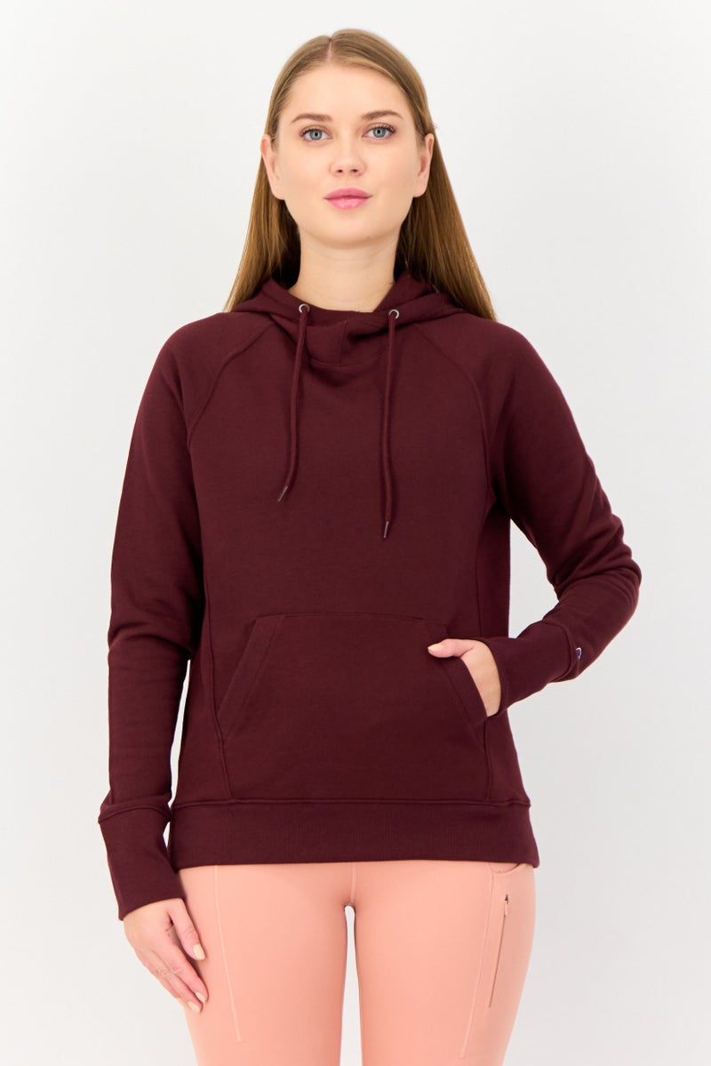 Champion Women Sportswear Fit Long Sleeve Outdoor Sweatshirt, Burgundy  - Image 1