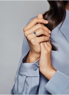 Pandora Violet Pandora Moments Women's Classic Cubic Zirconia 925 Silver Blue Gemstone Crown Ring Birthday Gift 198289NSWB  - Image 3