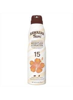 Hawaiian Tropic Silk Hydration Weightless Clear Spray Sunscreen, Broad-Spectrum Protection, SPF 15, 6 Ounces  - Image 1