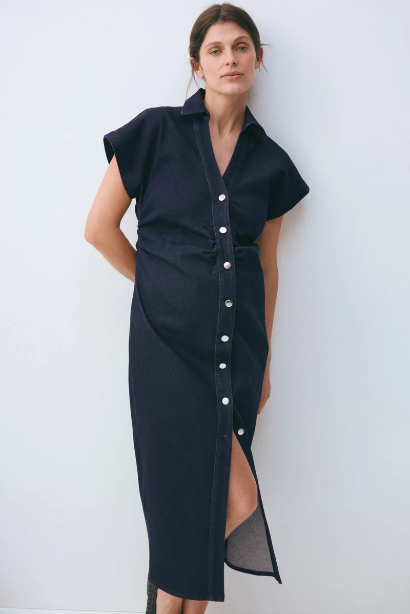 MAMA Short-sleeved denim dress