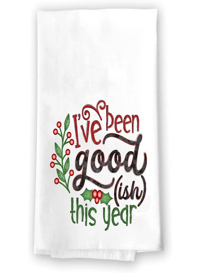 Christmas Decor | Decorative Kitchen and Bath Hand Towels | It's Beginning To Cost A Lot | XMAS Winter Novelty | White Towel Home Holiday Decorations | Gift Present (I've Been Goodish) - Image 1