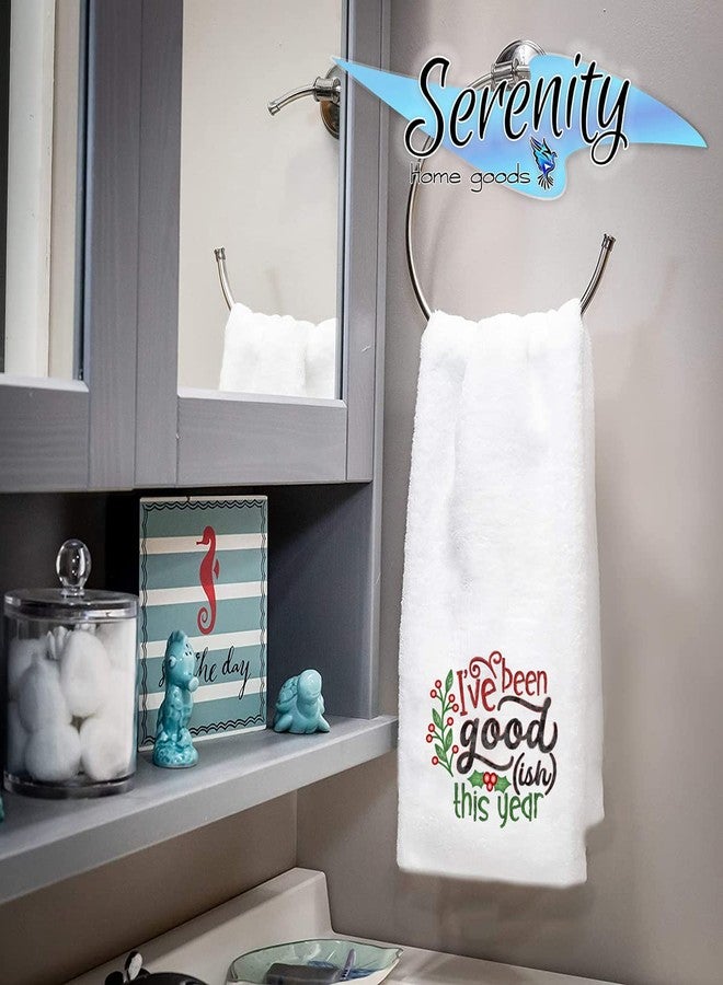 Christmas Decor | Decorative Kitchen and Bath Hand Towels | It's Beginning To Cost A Lot | XMAS Winter Novelty | White Towel Home Holiday Decorations | Gift Present (I've Been Goodish) - Image 3