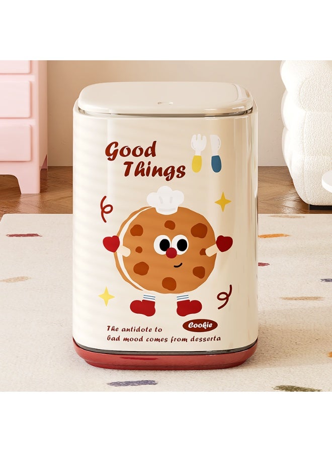 OLUDENIZ 12L Pop-Up Lid Waterproof Waste Bin – Lively & Cute Style Trash Can for Bathroom, Bedroom, or Office Use – Durable & Easy to Clean - Image 4