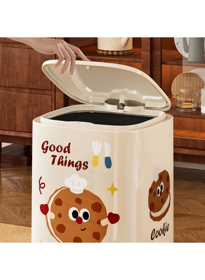 OLUDENIZ 12L Pop-Up Lid Waterproof Waste Bin – Lively & Cute Style Trash Can for Bathroom, Bedroom, or Office Use – Durable & Easy to Clean - Image 5
