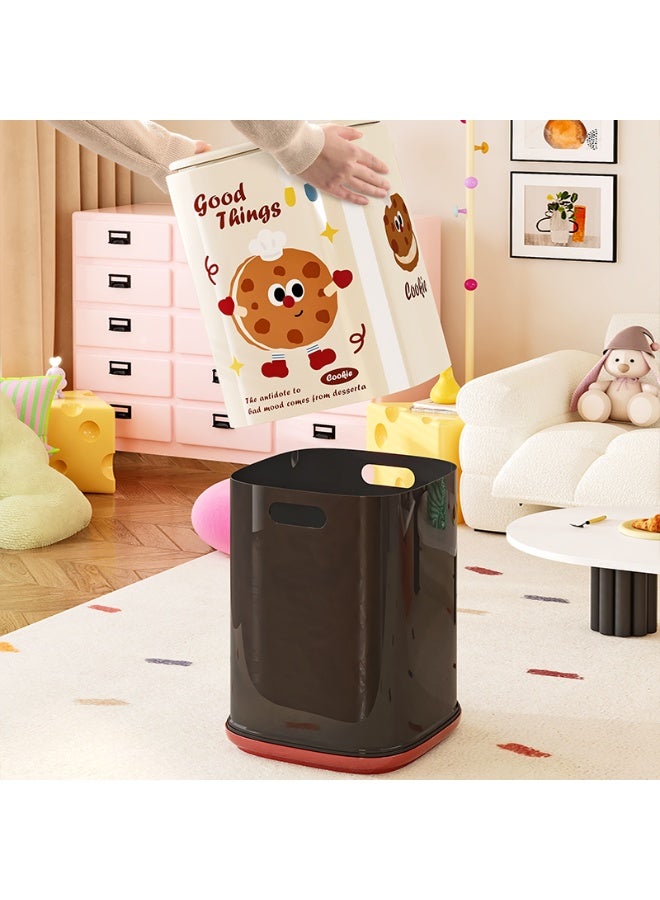 OLUDENIZ 12L Pop-Up Lid Waterproof Waste Bin – Lively & Cute Style Trash Can for Bathroom, Bedroom, or Office Use – Durable & Easy to Clean - Image 3