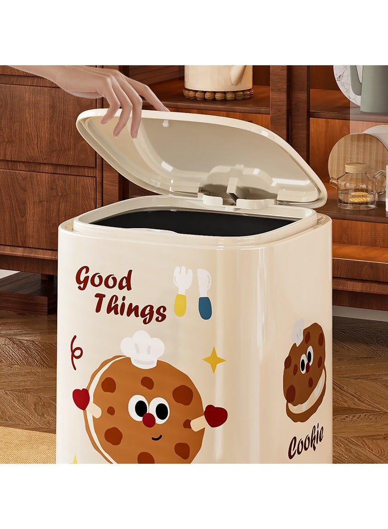 OLUDENIZ 12L Pop-Up Lid Waterproof Waste Bin – Lively & Cute Style Trash Can for Bathroom, Bedroom, or Office Use – Durable & Easy to Clean - Image 1