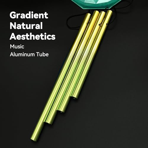 WANQDG Wind Chimes,Hummingbird Solar Wind Chimes for Outside,Green Gradation Aluminum Tubes Deep Tone Memorial Wind Bell for Garden/Patio Mobiles Decorative Gifts for Mom, Wife, Grandma Neighbors(37" Long) - Image 3