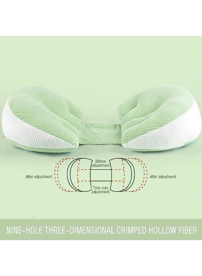 KYD Pregnancy Pillows for Sleeping, Soft Pregnancy Pillow Side Sleeper with Detachable and Adjustable Pillow Cover, Maternity Body Pillow for Pregnancy Belly/Back Support - Pink - Image 4