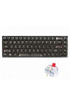 T-WOLF Transparent Gaming Keyboard,68 Keys USB Wired Mechanical Keyboard with Transparent PBT Keycaps and RGB Side Light for Office Gaming,Suitable for PC/Ps4/Xbox Gamers,Red Switch  - Image 1