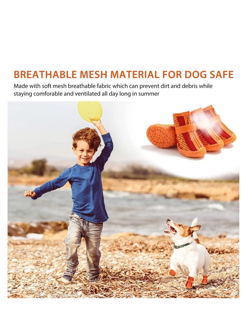 Zikra أحذية للكلاب الصغيرة أحذية مشي للكلاب قابلة للتنفس أحذية ثلجية للكلاب الصغيرة، أحذية جرو للرصيف الساخن 4 قطع - Image 5
