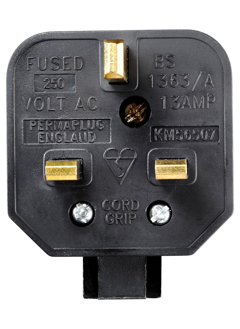 MASTERPLUG Masterplug HDPT13B-MP Heavy Duty 13 Amp Rewireable Plug, 57.5 x 48 mm, Black  - Image 4