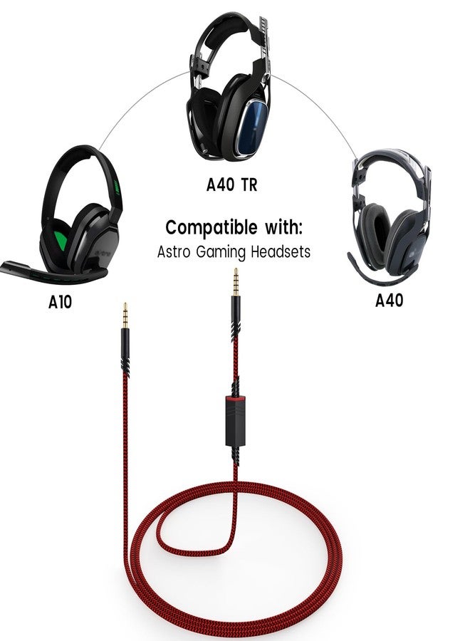 weishan A40 Cord Replacement for Astro A10 A40 TR Gaming Headsets, 3.5mm(1/8") Red Audio Cable with Inline Mic Mute Switch for PS5 PS4 Xbox, 6ft Long - Image 3