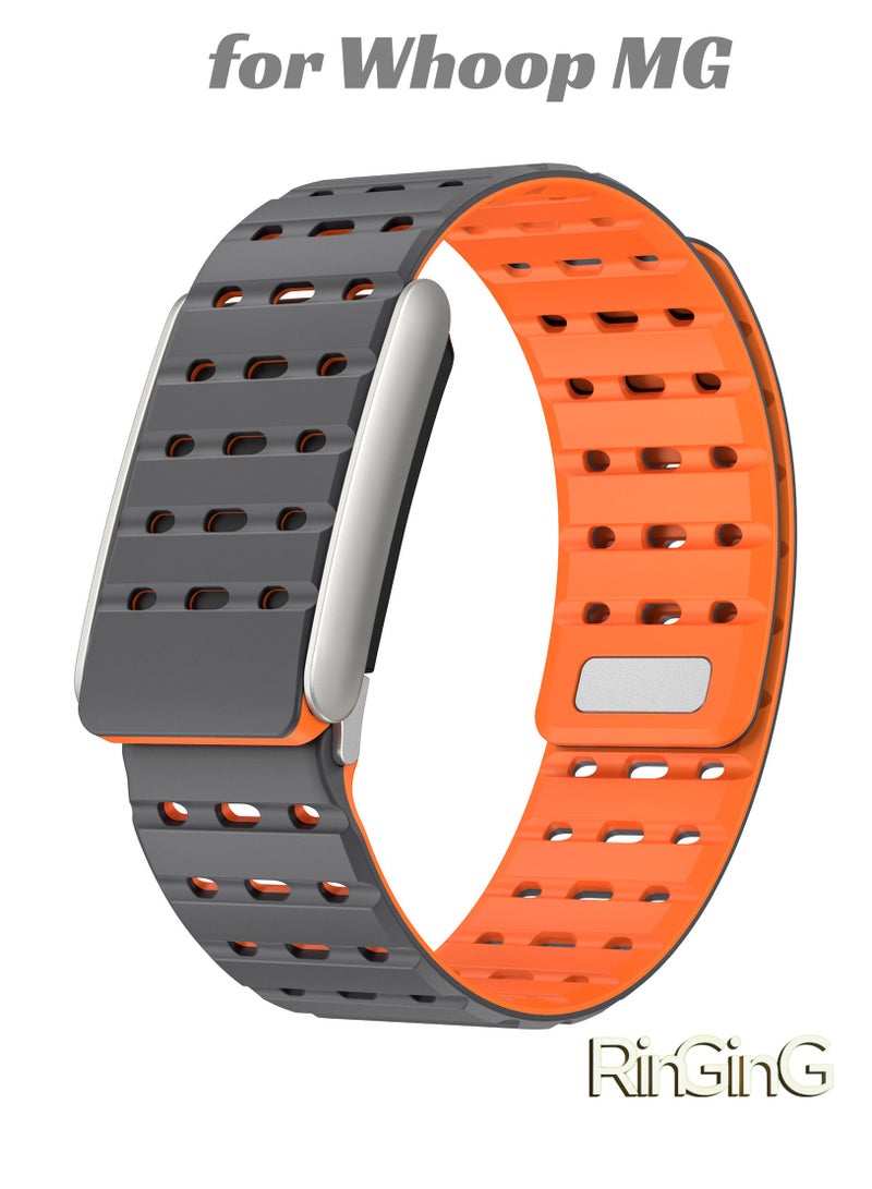 رِينْجِنْج سوار رياضي بديل من السيليكون المغناطيسي المحسن متوافق مع وهوب 5.0، لايف/إم جي، ون/بيك، جهاز تتبع اللياقة البدنية – جيد التهوية، مقاوم للتعرق، متين ومريح - Image 1