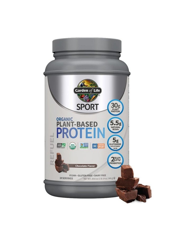 Garden of Life Organic Vegan Sport Protein Powder Chocolate Probiotics Bcaas 30G Plant Protein For Premium Post Workout Recovery Nsf Certified Keto Gluten & Dairy Free Non Gmo 19 Servings  - Image 1