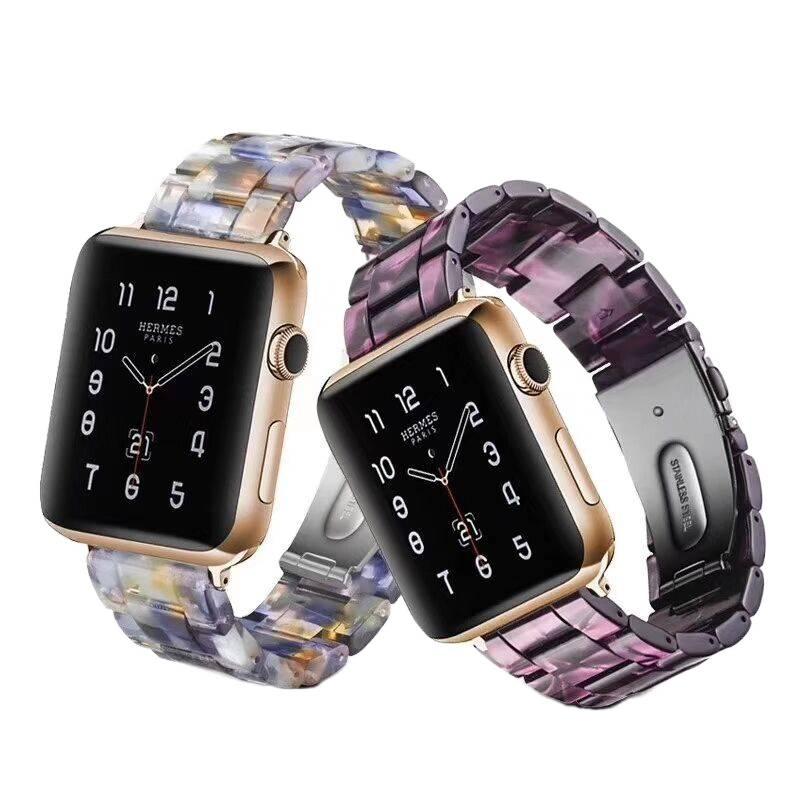 AD سوار ساعة ذكية سوار راتنج متوافق مع Apple Watch بملاءمة قابلة للتعديل وحزام بديل للاستخدام اليومي باللون أخضر قابل للتعديل باللون الأخضر - Image 1