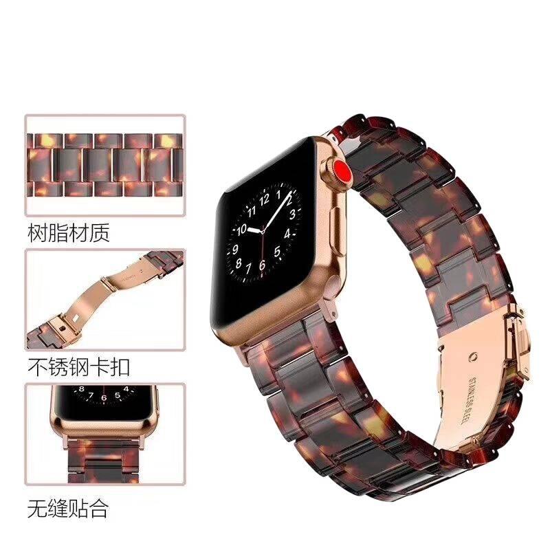 AD سوار ساعة ذكية سوار راتنج متوافق مع Apple Watch بملاءمة قابلة للتعديل وحزام بديل للاستخدام اليومي باللون أخضر قابل للتعديل باللون الأخضر - Image 3