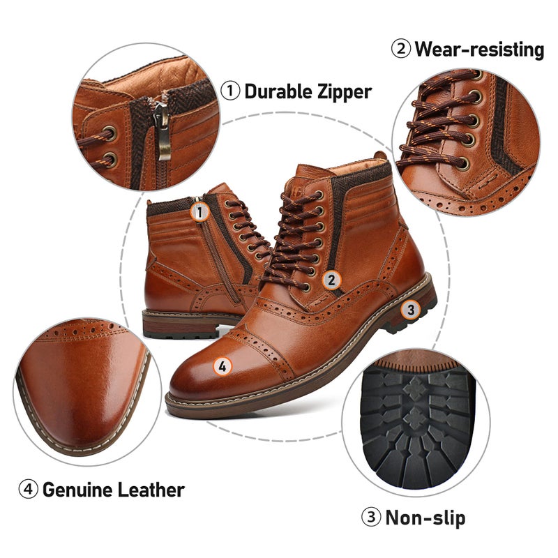 Arkbird Mens Chelsea Boots, Stylish and Comfort Leather Chukka Ankle Boots with Zipper (Brown 7.5) - Image 5