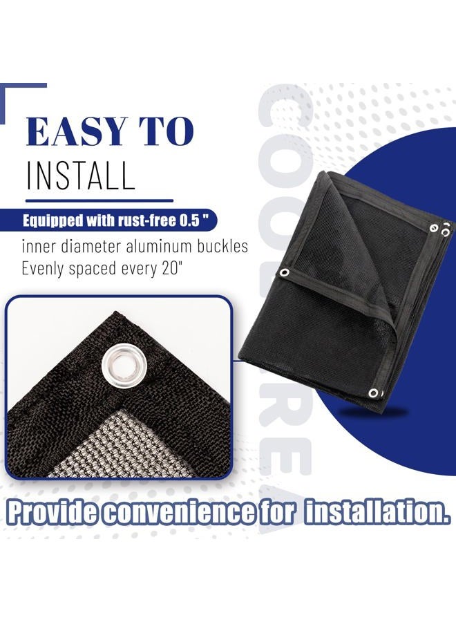 Cool Area 60-70% Sun Shade Cloth 10x12FT Mesh Tarp with Grommets Patio Screen Mesh for Canopy Garden Porch Greenhouse Pools Dump Truck Dog Kennel Black - Image 3