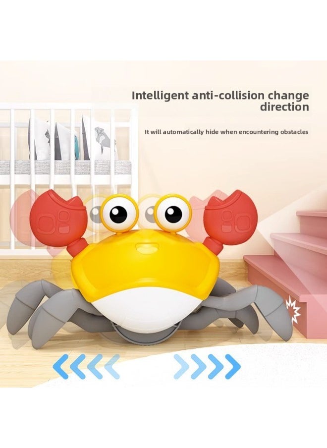 Electric Inductive Crab Toy For Children Rechargeable Glowing Music Crawling Gesture Electric Crab Street Stall Wholesale-Color:[Electric Induction] Crab-blue  - Image 4