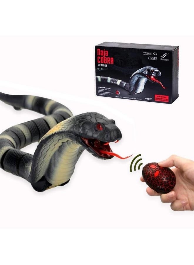 Generic - Remote Controlled Wireless Flexible Realistic Fast Moving Naga Cobra Snake Toy 44x6.5cm，Realistic Cobra Prank Party Essential, Rechargeable Animal Toy - Image 1