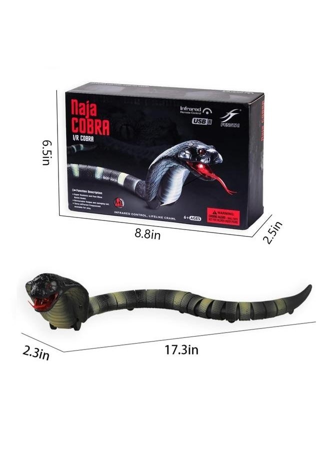 Generic - Remote Controlled Wireless Flexible Realistic Fast Moving Naga Cobra Snake Toy 44x6.5cm，Realistic Cobra Prank Party Essential, Rechargeable Animal Toy - Image 1