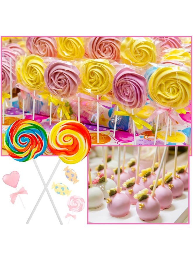 ZHBDMGK 300Pcs Cake Pop Sticks and Wrappers Kit, 100Pcs 6IN Lollipop Stick, 100pcs Clear Candy Treat Bags Parcel, 100pcs Gold Twist Ties for Lollipops, Candies, Chocolates Cookies - Image 5