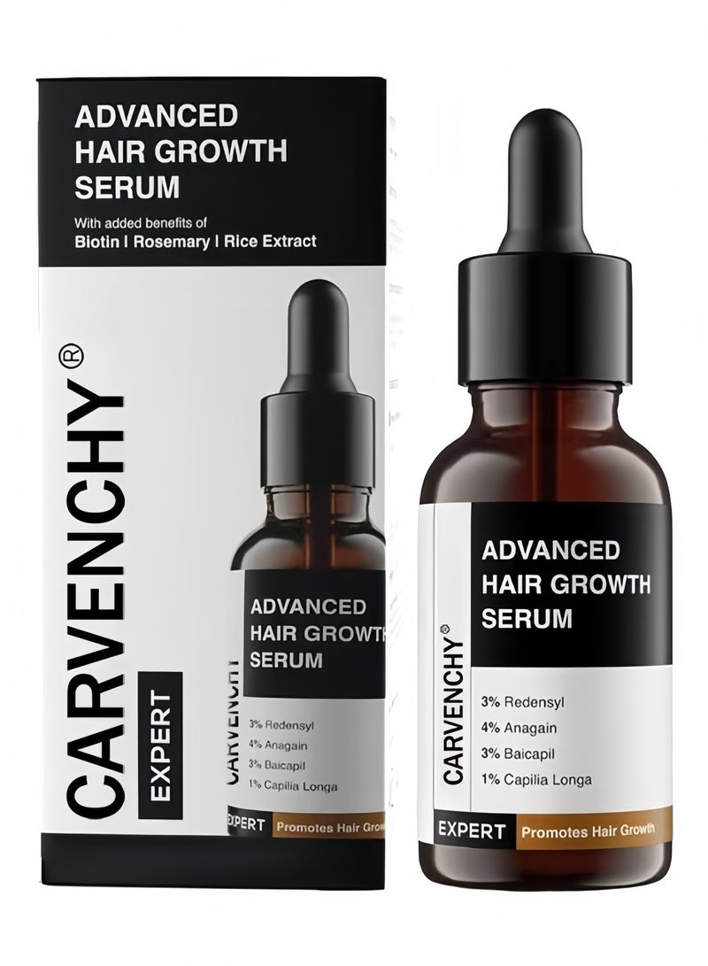 كارفينشي Bare Anatomy Advanced Hair Growth Serum| 3% Redensyl (ريدينسيل) - نتائج أفضل بمرتين من المينوكسيديل | + 4% Anagain (أناغين) + 3% Baicapil (بايكابيل) | إكليل الجبل (الروزماري)، البيوتين | مصيب نمو الشعر والتحكم في تساقط الشعر للنساء والرجال | 30 مل - Image 1