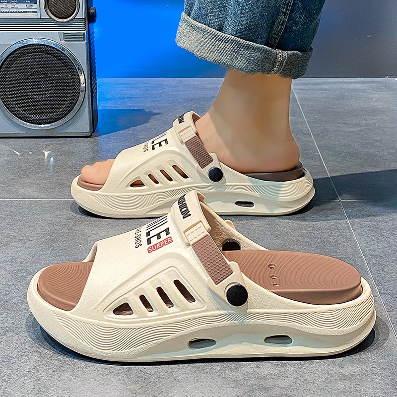 Slippers for Men''s Summer Outer Wear, Trendy Brand, Beach Sandals, Outdoor Dual-Purpose Sandals - Image 1