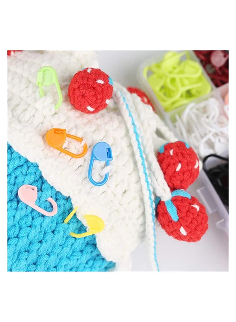 Zikra Colored Knit Markers, 300 Pcs Stitch Needle Clip, Crochet Pins, Bulk Stitch Markers, Needle Clip Counter with Clear Storage Case for DIY Handicraft Place Buckle Marker - Image 5