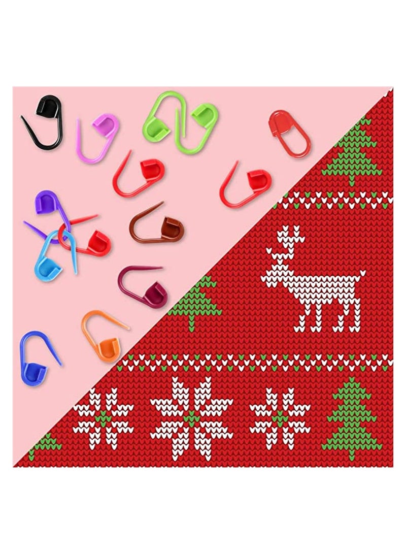 Zikra Colored Knit Markers, 300 Pcs Stitch Needle Clip, Crochet Pins, Bulk Stitch Markers, Needle Clip Counter with Clear Storage Case for DIY Handicraft Place Buckle Marker - Image 2