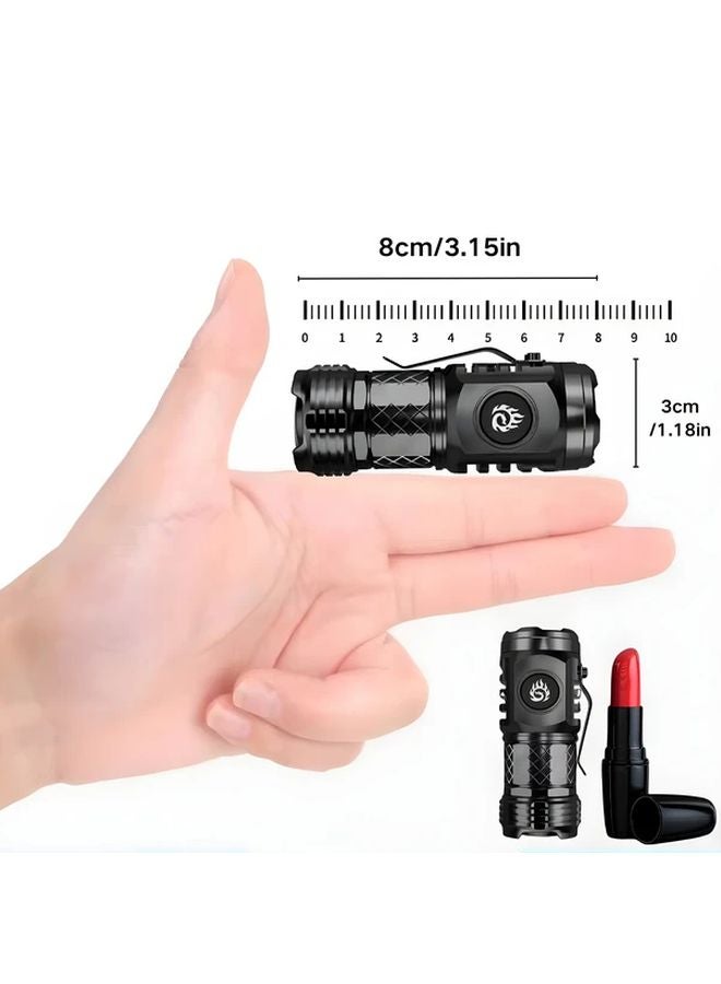 Black Three Eyed Monster Mini Flashlight 3LED Thumb Light Multiple Modes Rechargeable - Image 4