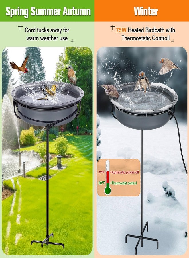 Saillong Bird Baths for Outdoors, Bird Bath Bowl Water Feeder Outdoor for Hummingbirds for Garden Yard Patio Lawn, Ideal for Attracting Birds(Freestanding Style) - Image 2